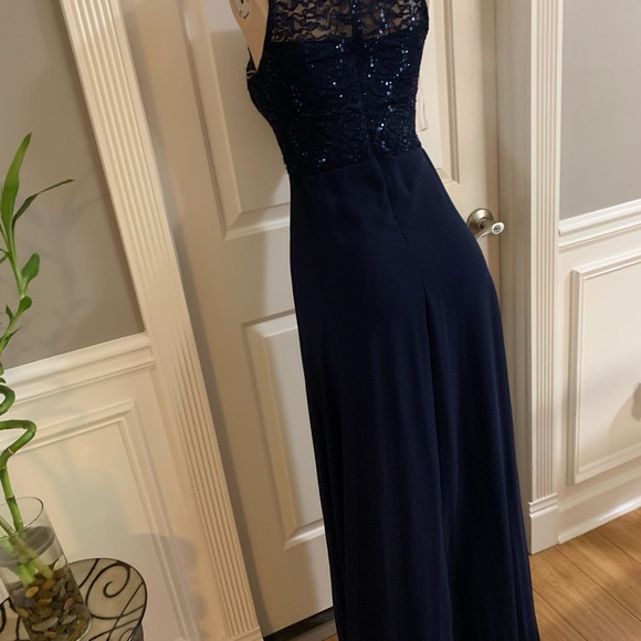 Women’s junior blue navy halter lace top dress - Picture 10 of 10